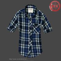 dames abercrombie fitch plaid lang overhemd blauw grijs Roze Original 463di387